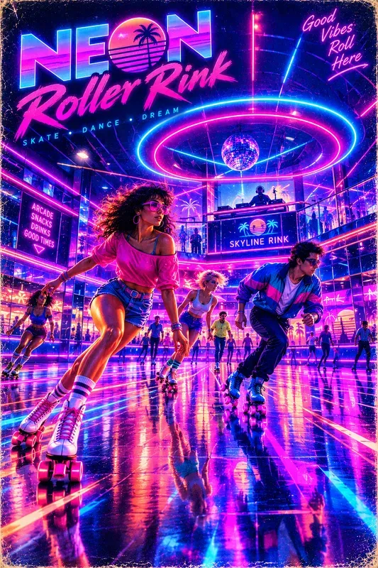 Retro 80s Neon Poster Generator