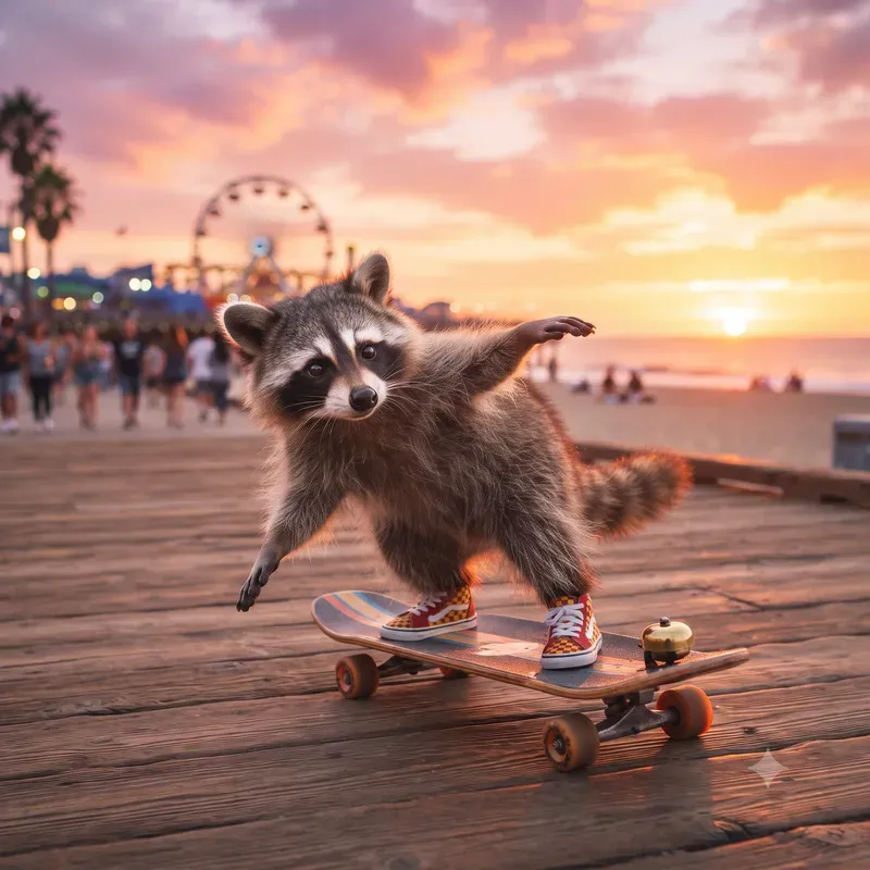 Sunset Skate Animal Scenes