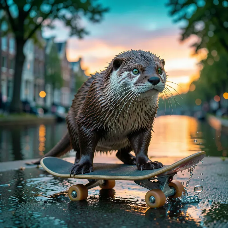 Sunset Skate Animal Scenes