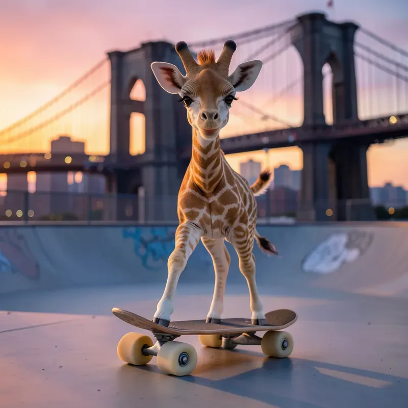 Sunset Skate Animal Scenes