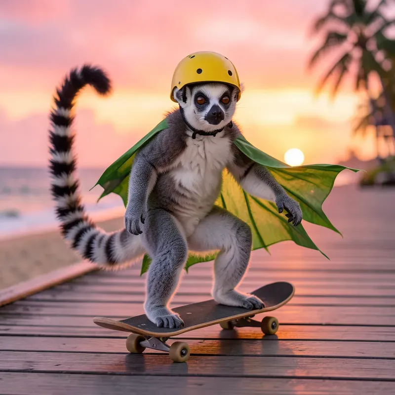 Sunset Skate Animal Scenes