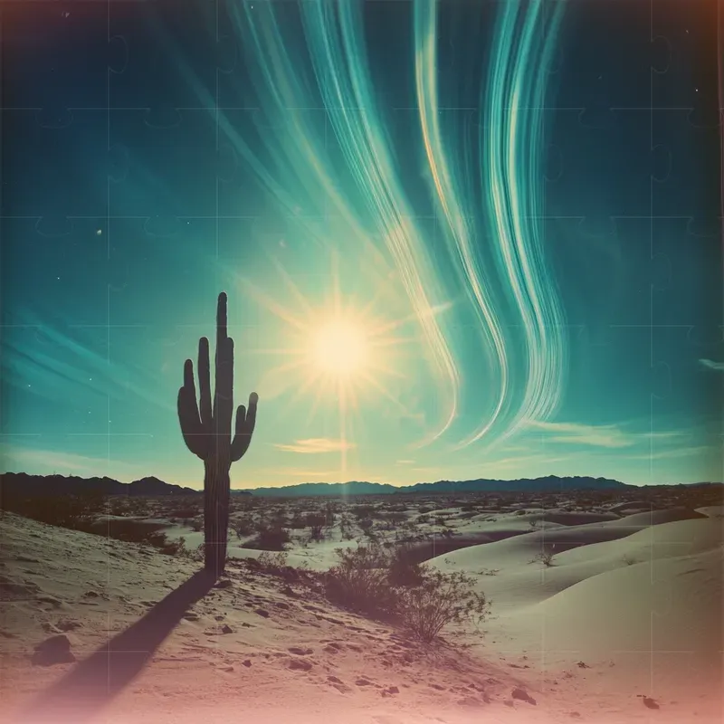 Solargraphy Stock Photo Across Landscape