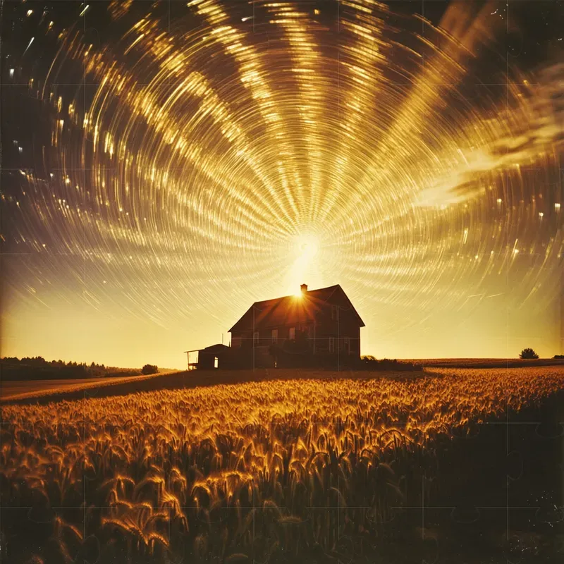 Solargraphy Stock Photo Across Landscape