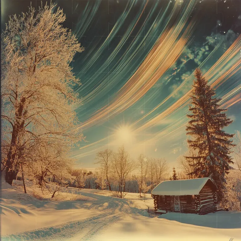 Solargraphy Stock Photo Across Landscape
