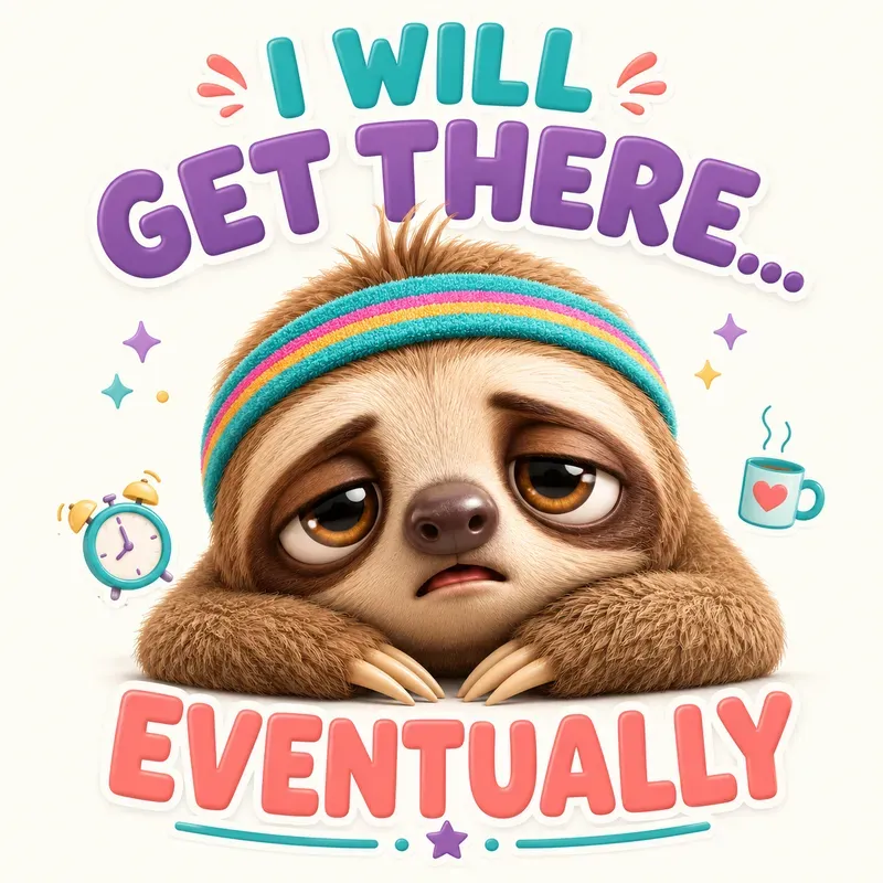 Cute 3D Animal Quote Sticker Art