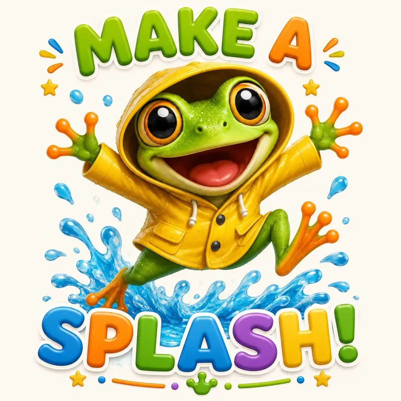 Cute 3D Animal Quote Sticker Art