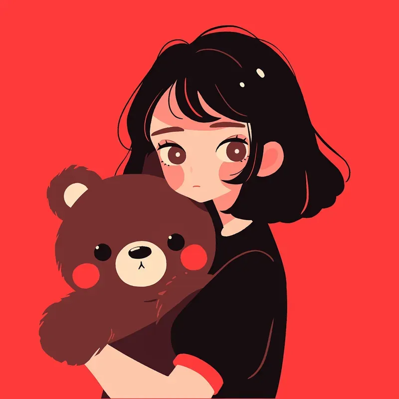 Red Pop Minimal Girl Pets