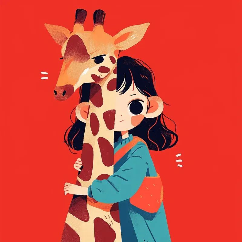 Red Pop Minimal Girl Pets