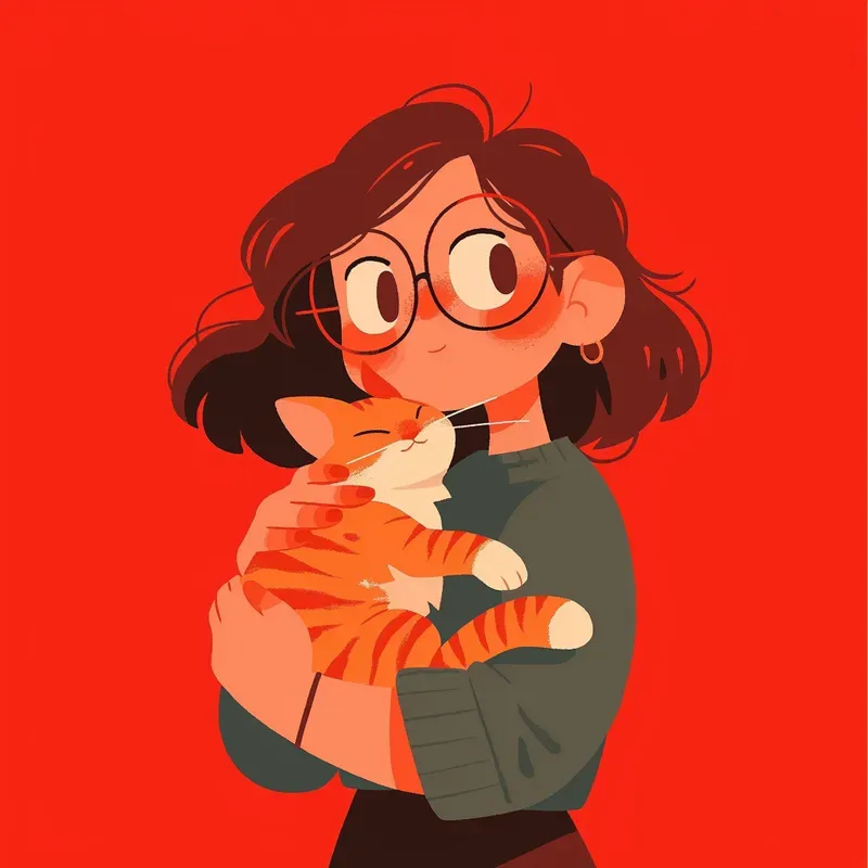 Red Pop Minimal Girl Pets