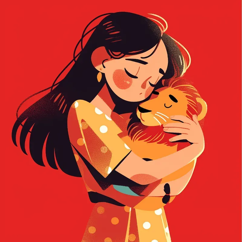 Red Pop Minimal Girl Pets