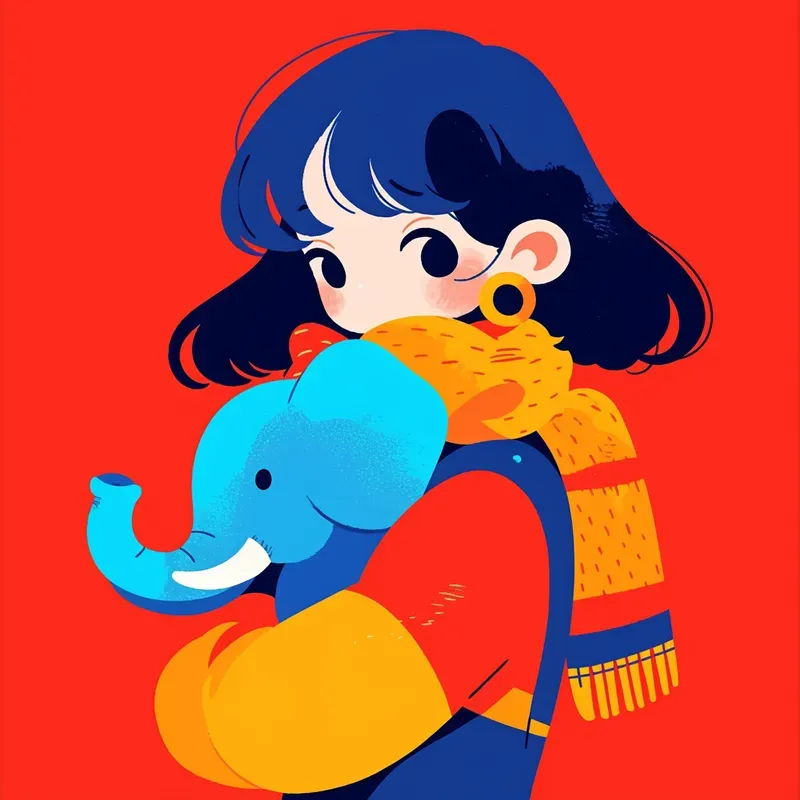 Red Pop Minimal Girl Pets