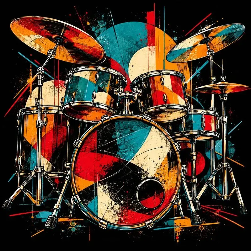 Bold Abstract Music Instrument Wall Art