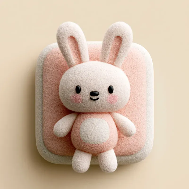 3D Fluffy Pastel Animal Icons