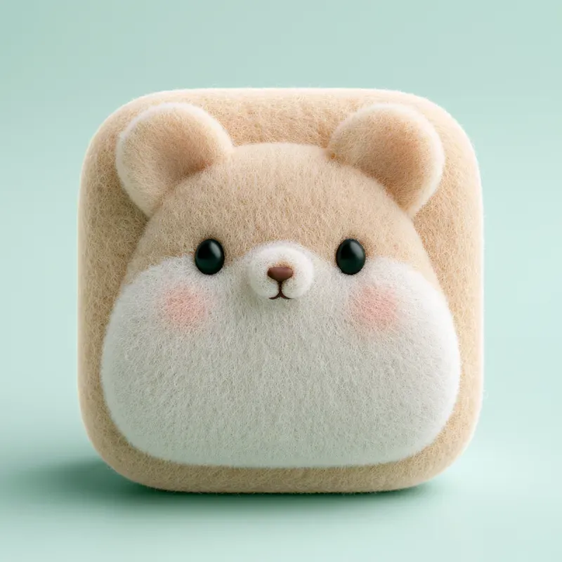 3D Fluffy Pastel Animal Icons