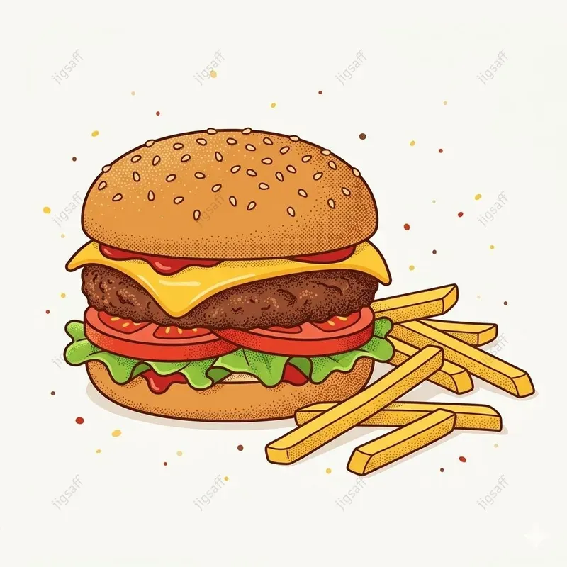 Stippled Vector Food Illustrations