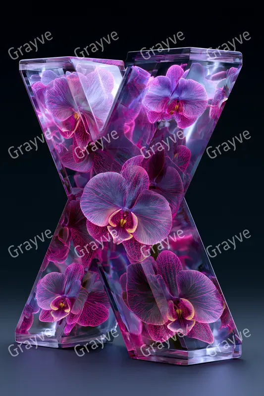Luminous Glass Flora Typography