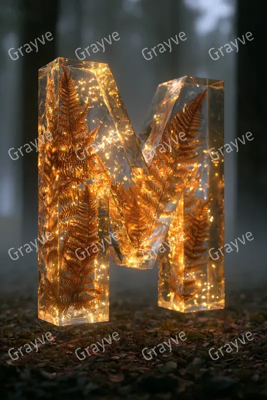 Luminous Glass Flora Typography