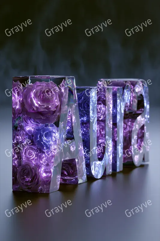 Luminous Glass Flora Typography