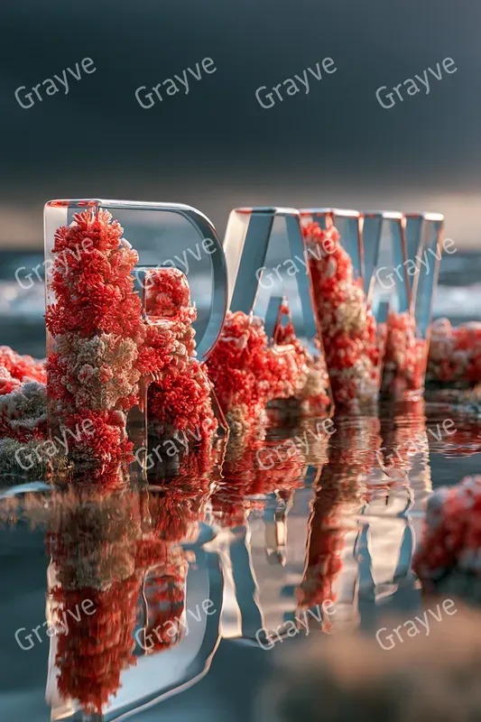 Luminous Glass Flora Typography