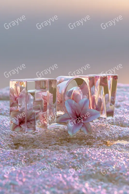 Luminous Glass Flora Typography