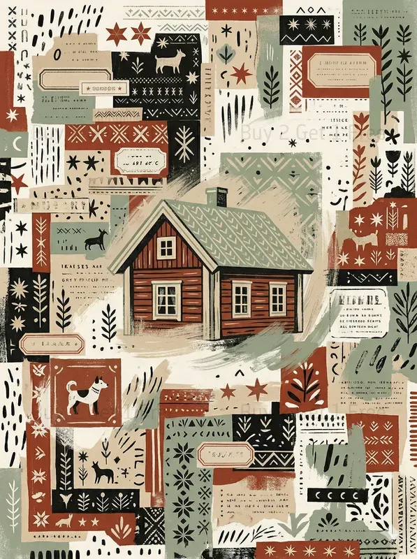 Scandinavian Minimal Folk Illustrations
