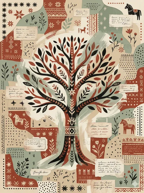 Scandinavian Minimal Folk Illustrations