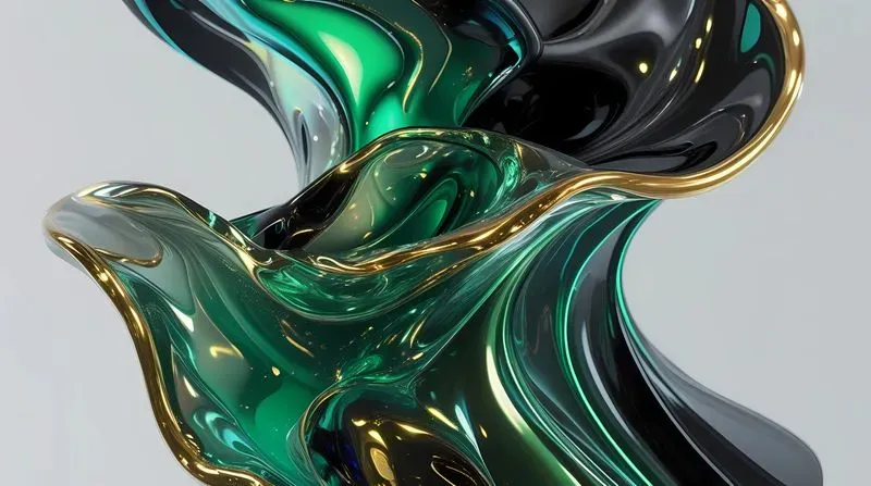 Iridescent Liquid Glass Waves