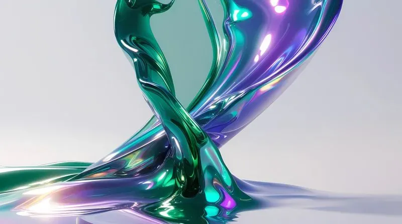 Iridescent Liquid Glass Waves