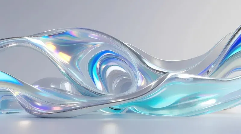 Iridescent Liquid Glass Waves