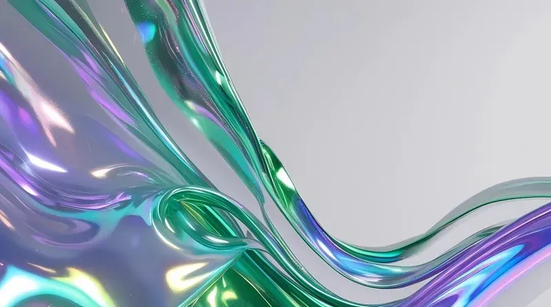 Iridescent Liquid Glass Waves