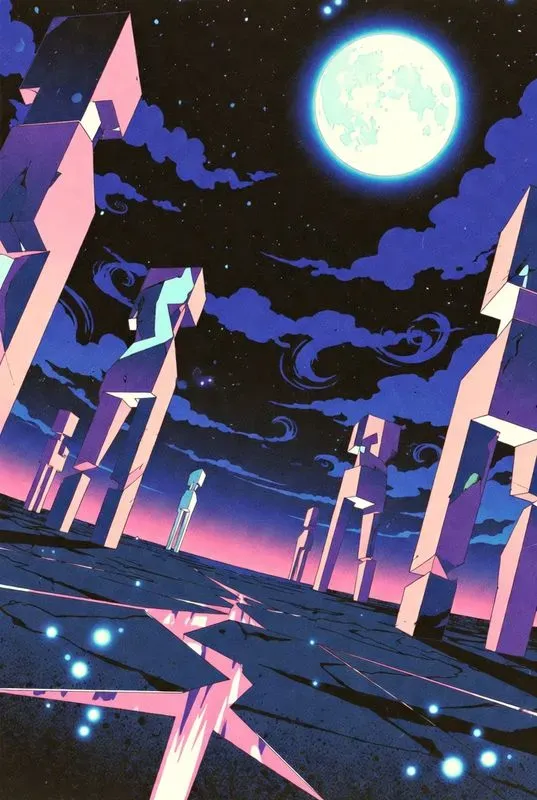 Synthwave Anime Illustrations