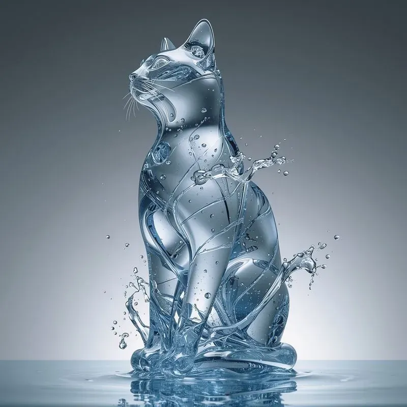 Liquid Water Sculptures Hyperrealistic