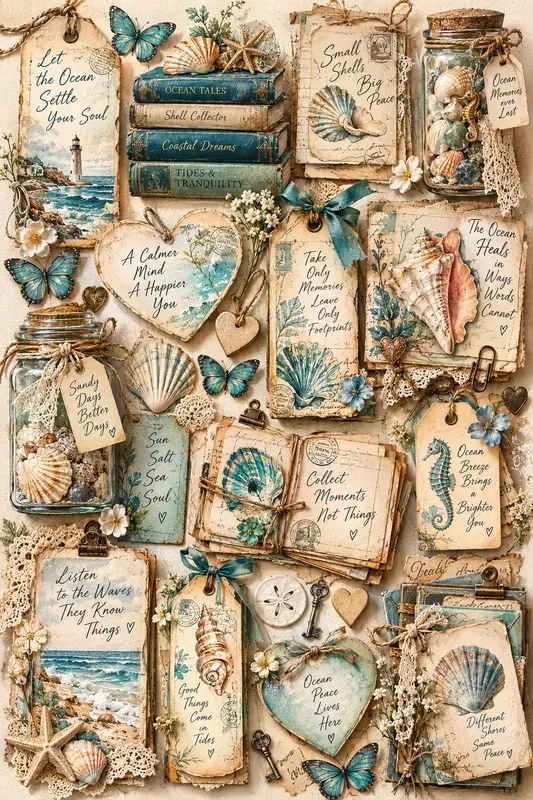 Vintage Botanical Ephemera Journal Kit