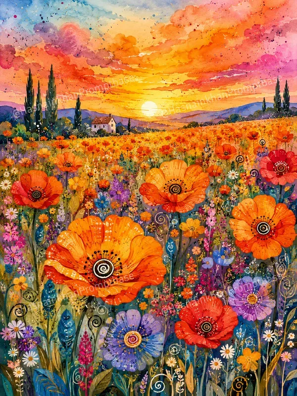 Vibrant Whimsical Flowers