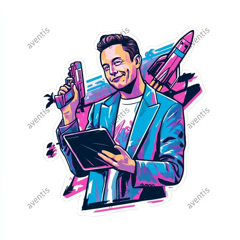 Gta Neon Style Celebrity Stickers