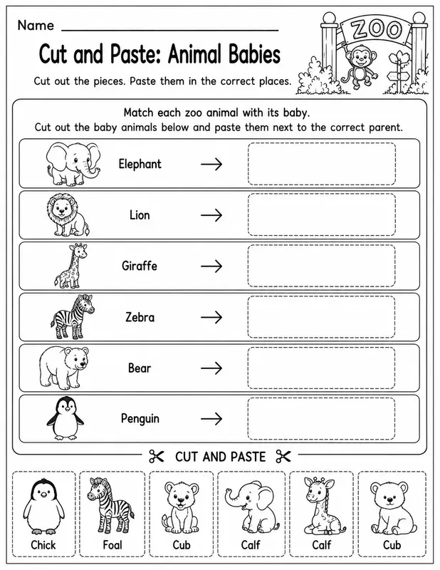 Cutandpaste Kids Worksheet Generator