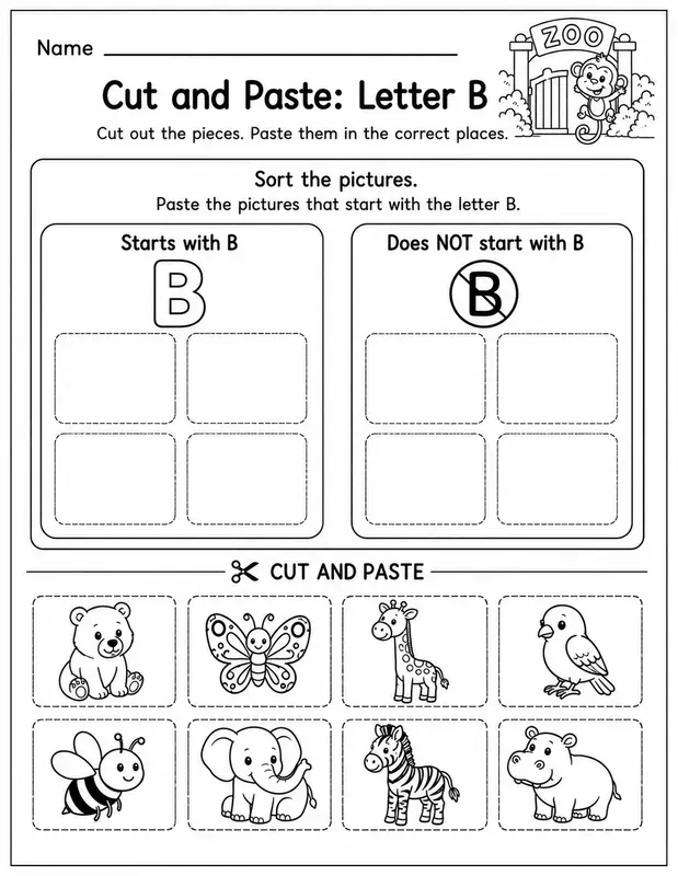 Cutandpaste Kids Worksheet Generator