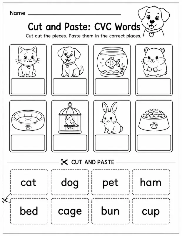 Cutandpaste Kids Worksheet Generator