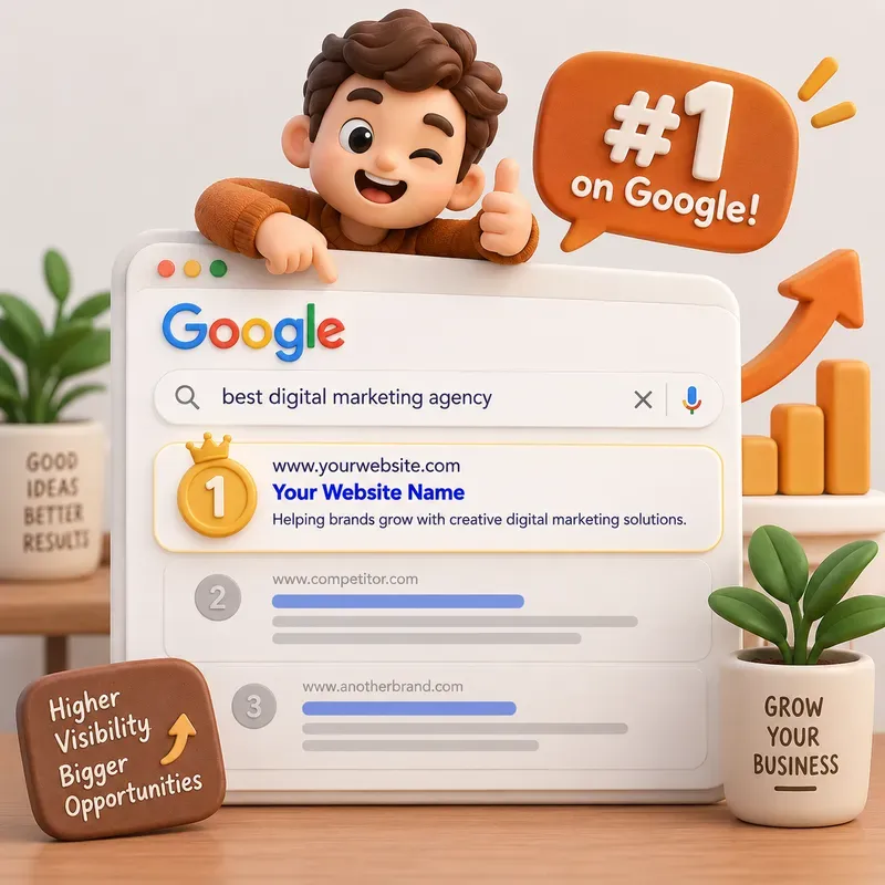 3D SEO Business Growth Illustrations