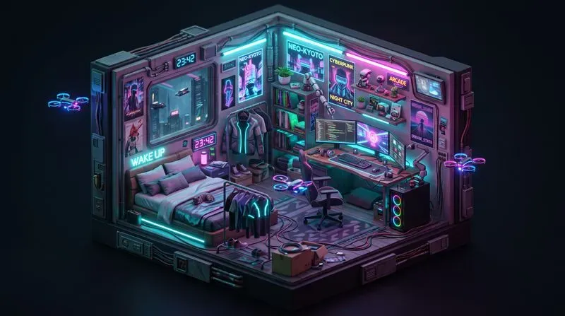 Isometric 3D Diorama Rooms