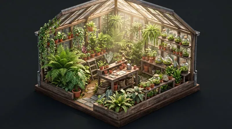 Isometric 3D Diorama Rooms