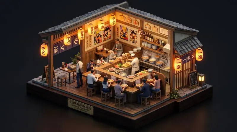 Isometric 3D Diorama Rooms