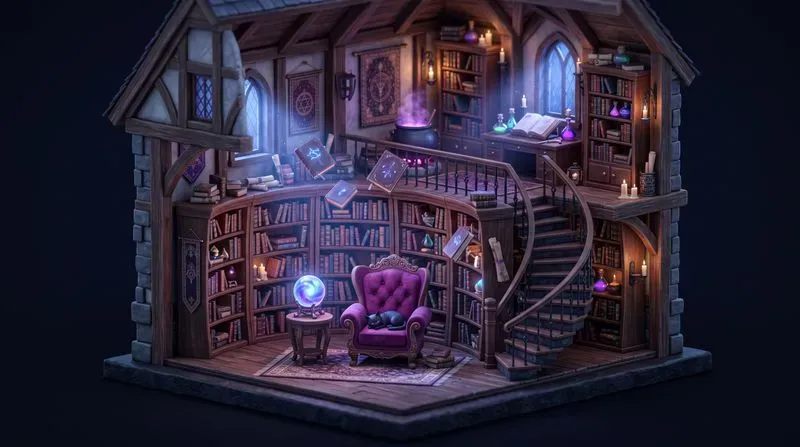 Isometric 3D Diorama Rooms