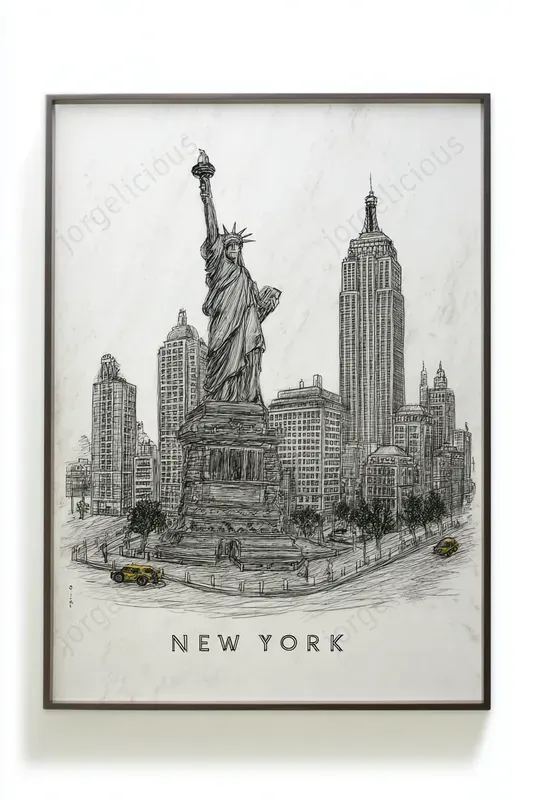 Pen Ink Travel Poster Designs