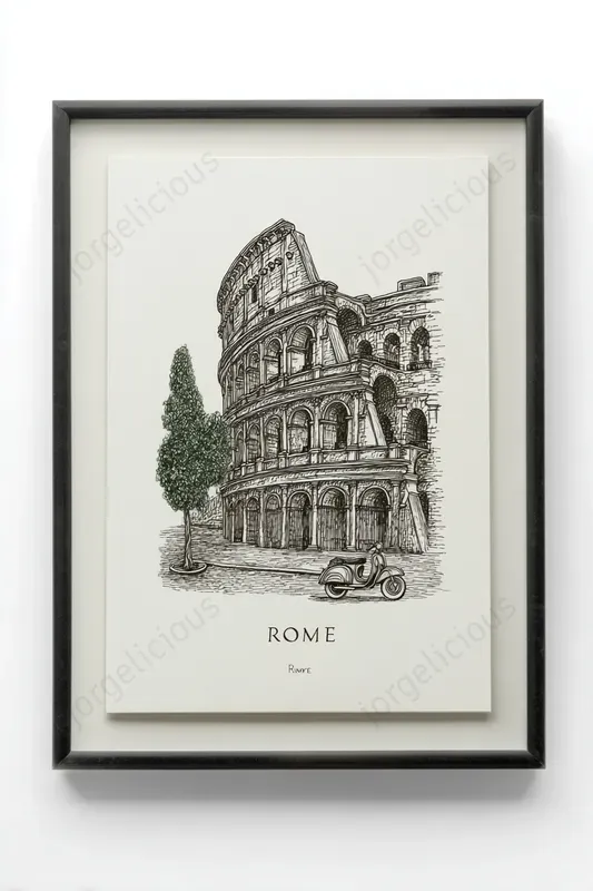 Pen Ink Travel Poster Designs