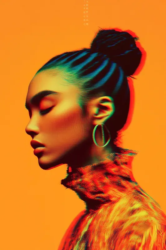 Holographic Moebius Line Art