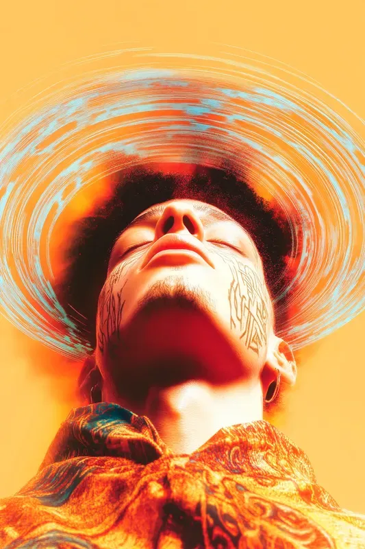 Holographic Moebius Line Art