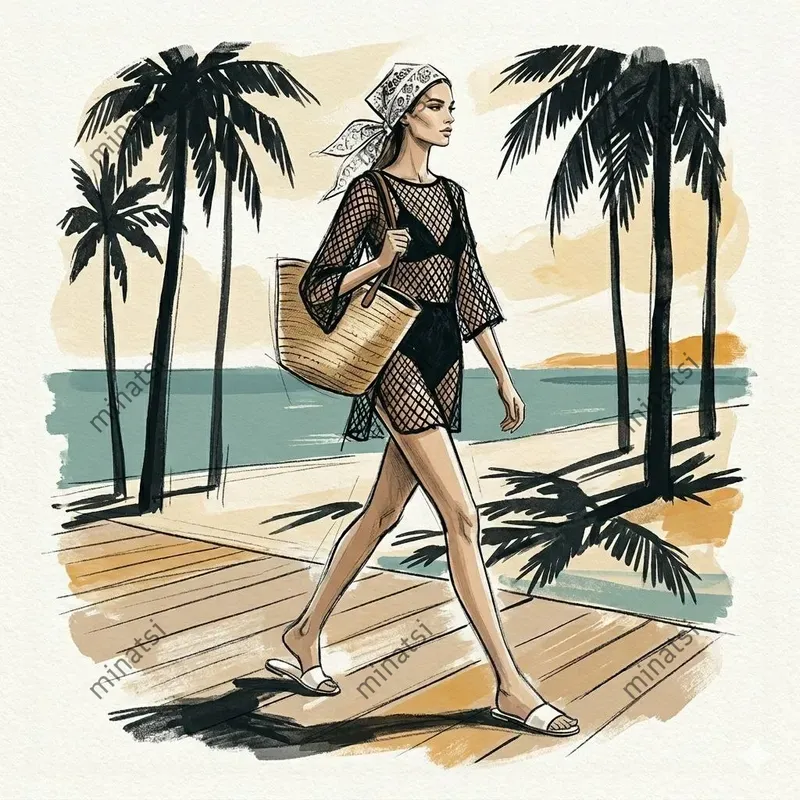Retro Chic Tropical Fashion Illustrations