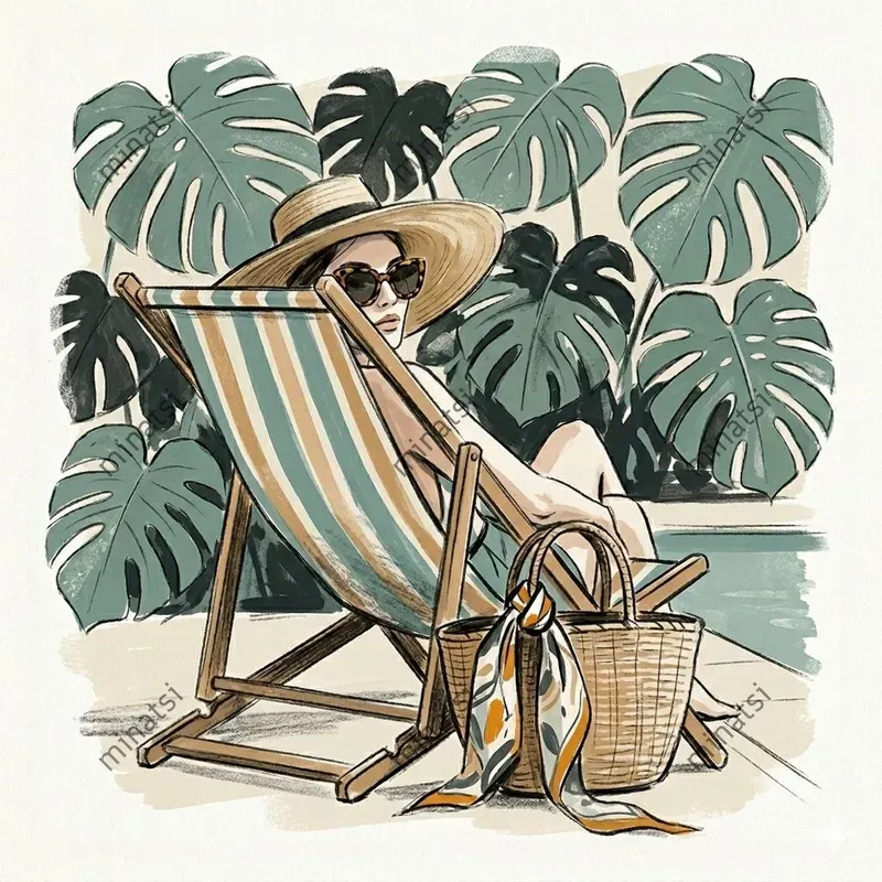 Retro Chic Tropical Fashion Illustrations