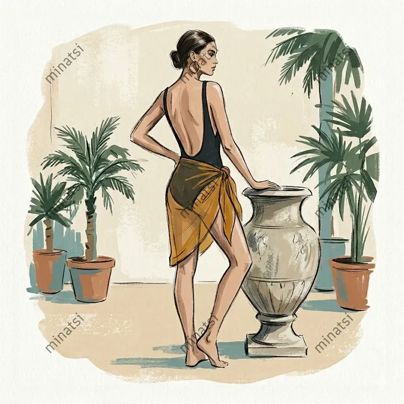 Retro Chic Tropical Fashion Illustrations